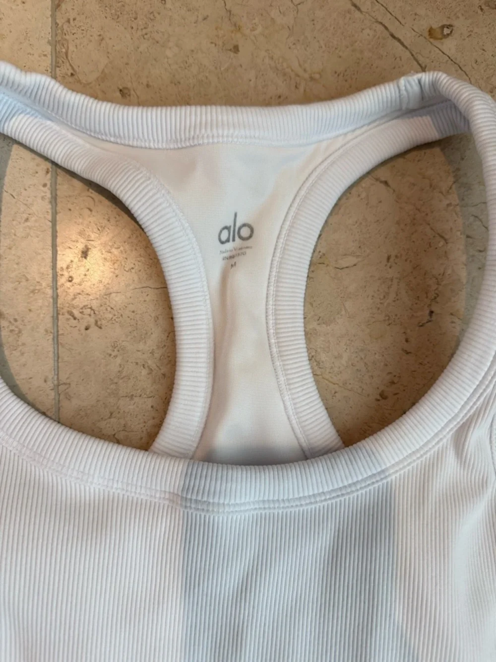 Alo yoga white ribbed tank - Picture 2 of 3